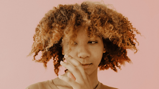 Girl with frizzy curly hair